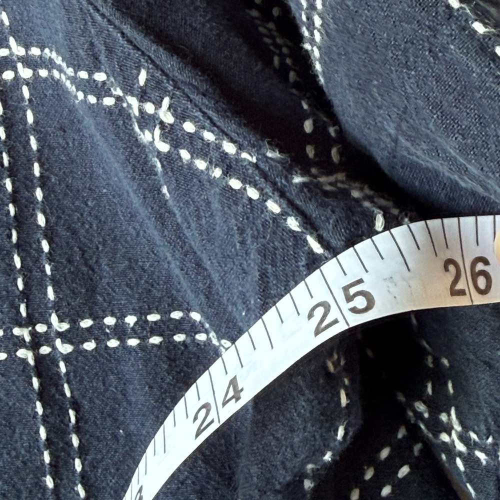 Navy Checked Short-Sleeve Button-Down Shirt - Picture 4 of 8